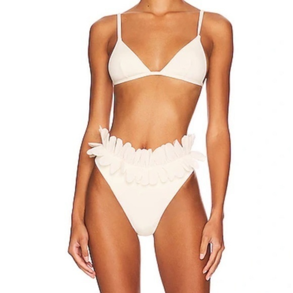 NWOT Reveche Fatima Bikini Bottom in Ivory Size Small‎
